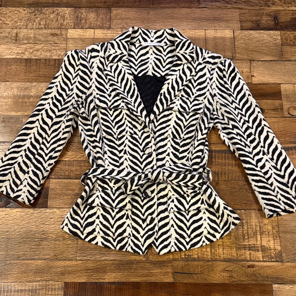 Diane Von Furstenberg Black and White Patterned Blazer